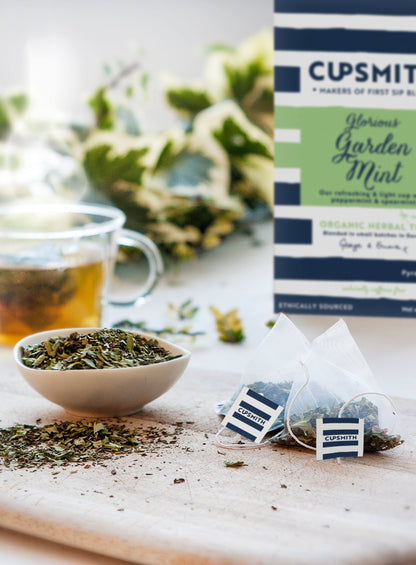 100 Organic Garden Mint Tea Pyramids in Envelopes